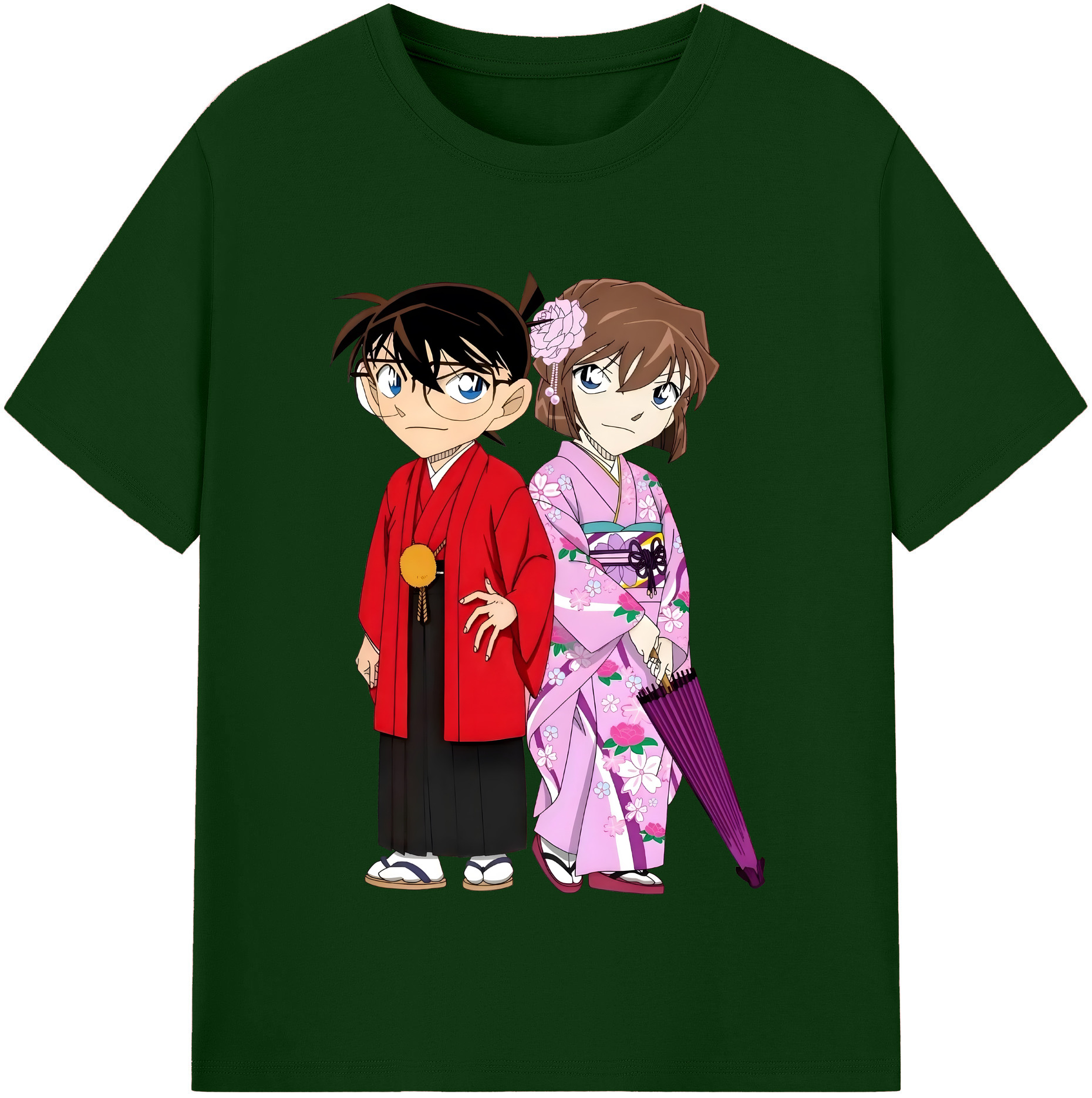 （画像用） 名探偵コナン 江戸川 コナン Detective Conan Conan Edogawa 綿100％半袖Tシャツ（フロントプリント）